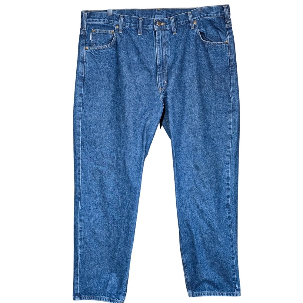 Carhartt B17 DST Relaxed Fit Tapered Leg Denim Jeans 44x32 Blue Men's Work Pants